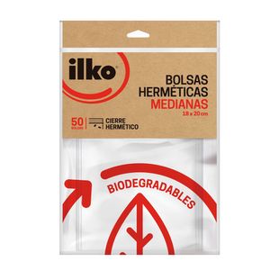 BOLSAS HERMÉTICA 18 X 20 CM ADITIVO BIOSMART 50 UN ILKO