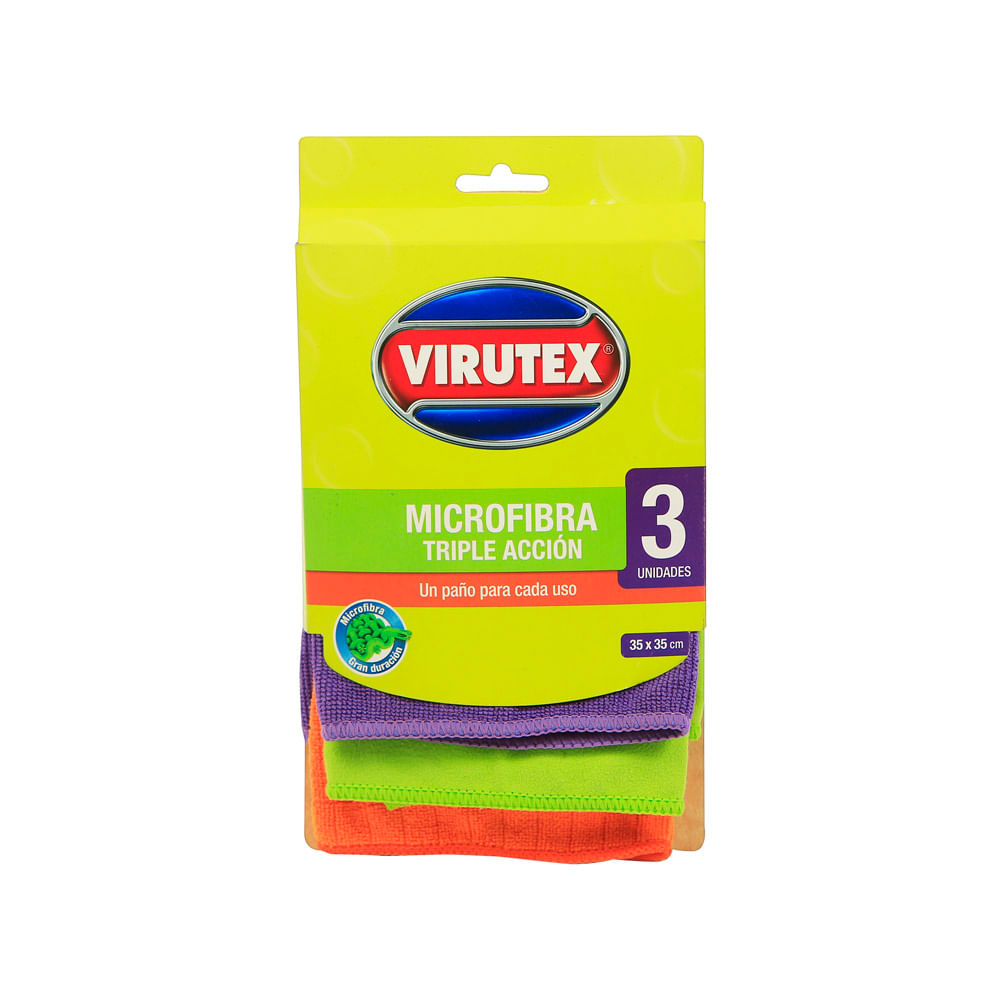 Paño Microfibra Virutex Pro Multiuso Verde 40X40 cm Paquete de 5