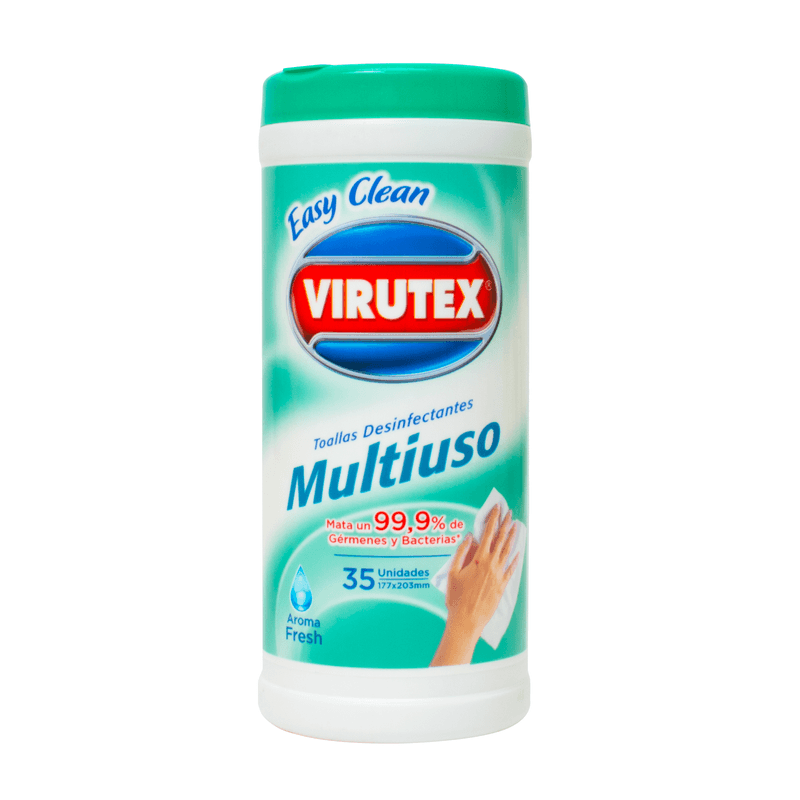 Toallas húmedas desinfectantes multiuso 12 Unidades – Somos Virutex