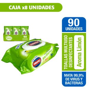 CAJA X 8 UNIDADES TOALLAS DESINFECTANTES POUCH LIMON