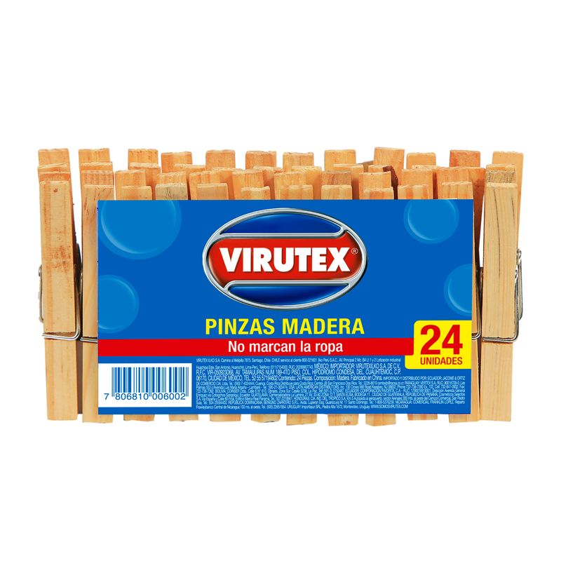 Pinzas de madera para ropa - 24 Uds.