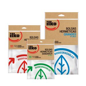 PACK ESENCIALES EN LA COCINA BOLSA HERMETICA PEQUEÑA + MEDIANA + GRANDE