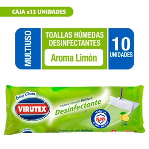 CAJA X12 UNIDADES TRAPERO PISO DESECHABLE DESINFECTANTE LIMÓN 10 UN