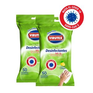 PACK PAÑOS DESINFECTANTES POUCH LIMON 50